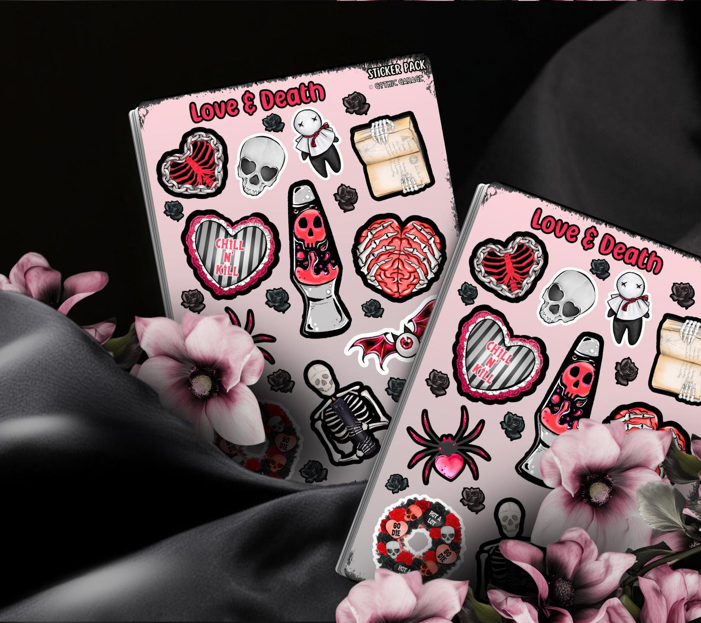 Gothic Witchy Love and Death Sticker Sheet, Perfect Goth & Witch Vibes Stickers, Budget Friendly Gifts for Goth Expression