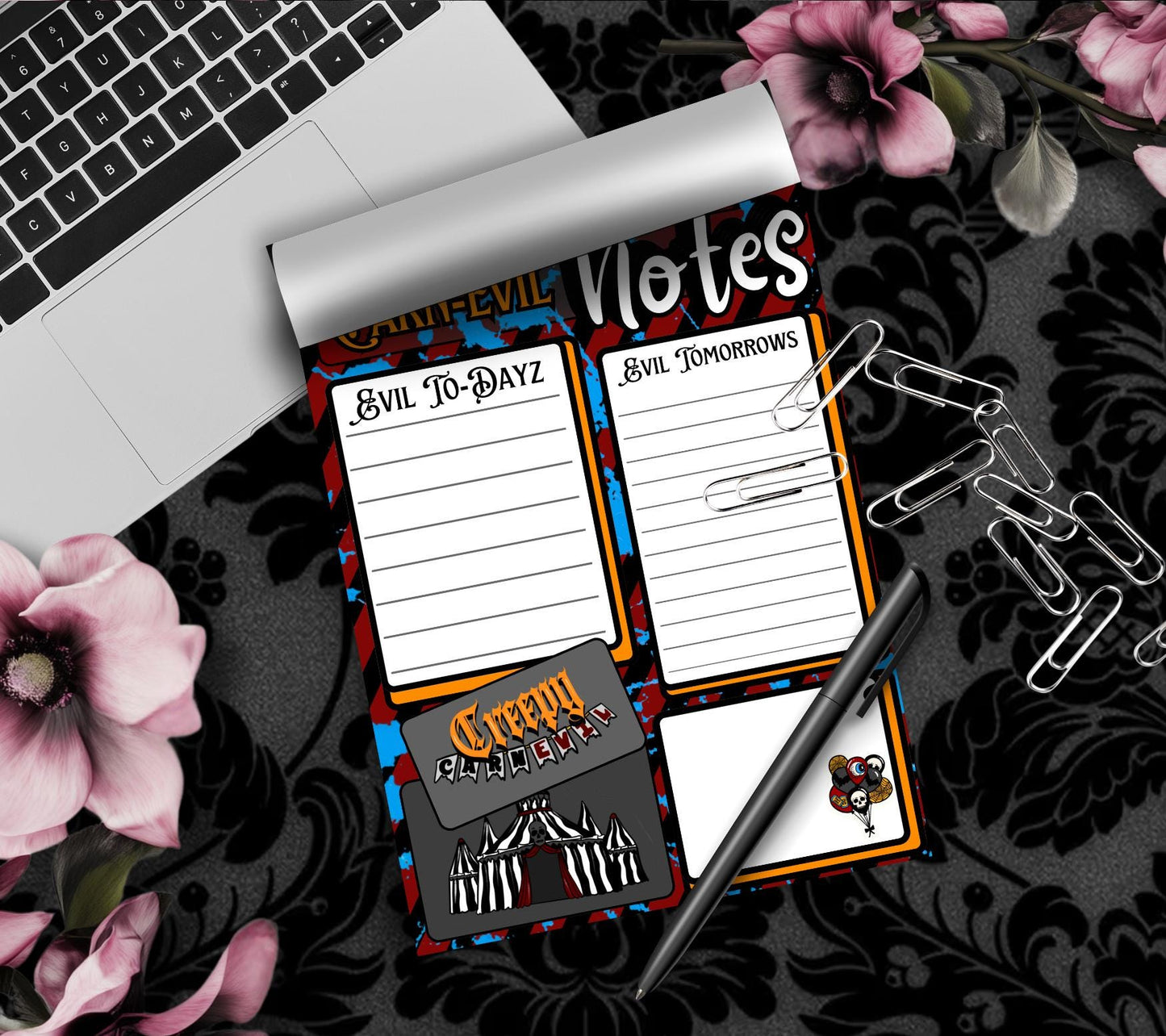 Carn-Evil Notepad: Creepy Carnival To-Do List - 50 Sheets