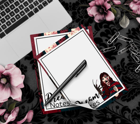 Horror Dream Notes Tear-Off Notepad – 50 Sheets, Nightmare-Inspired Stationery for Dream Journaling & Spooky Note-Taking