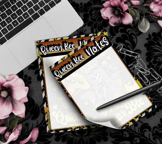 Queen Bee Skeleton Notepad: Gothic Stationery, 50 Tear-Off Sheets