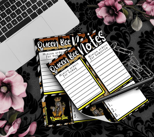 Queen Bee Notepad: Gothic Stationery for To-Do Lists