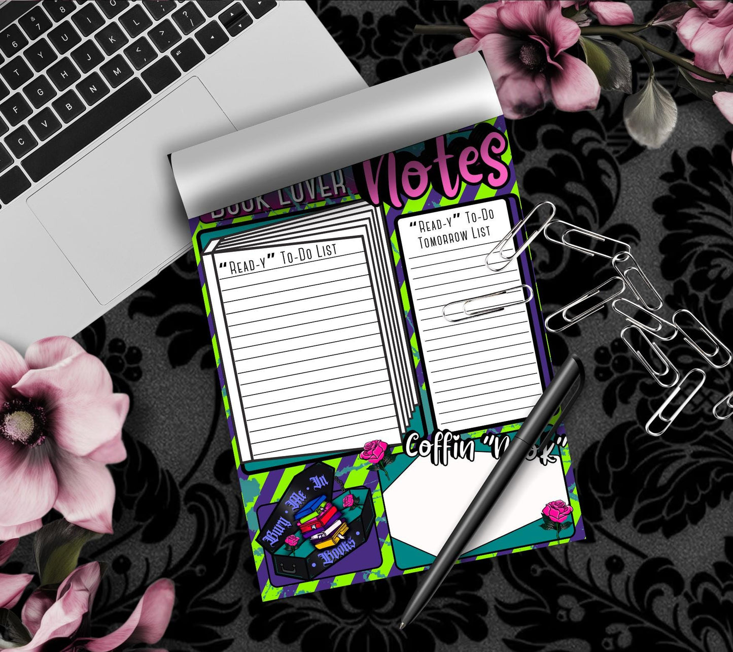 Dark Academia Notepad: Book Lover To-Do Lists, Coffin Nook - 50 Sheets