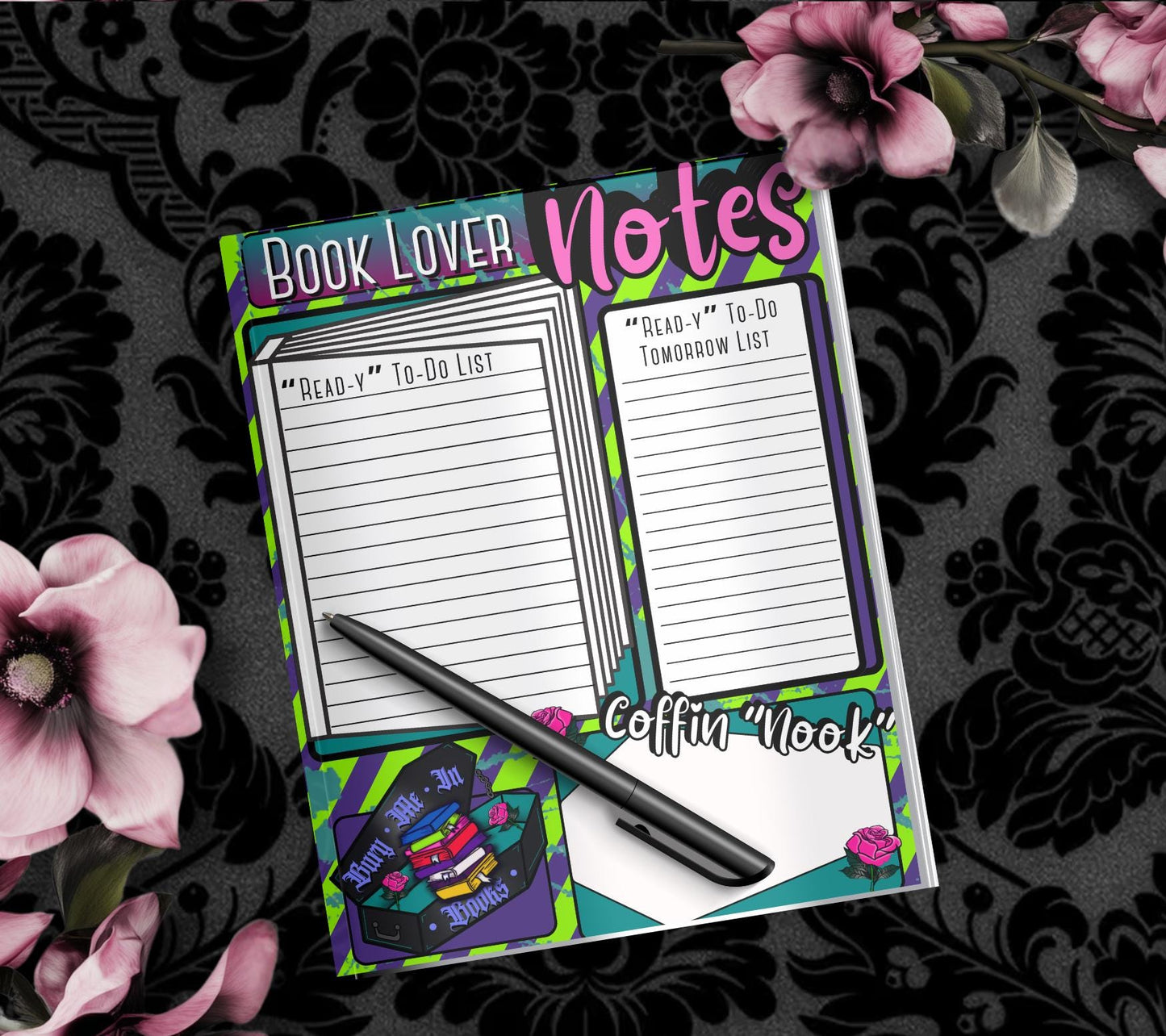 Dark Academia Notepad: Book Lover To-Do Lists, Coffin Nook - 50 Sheets