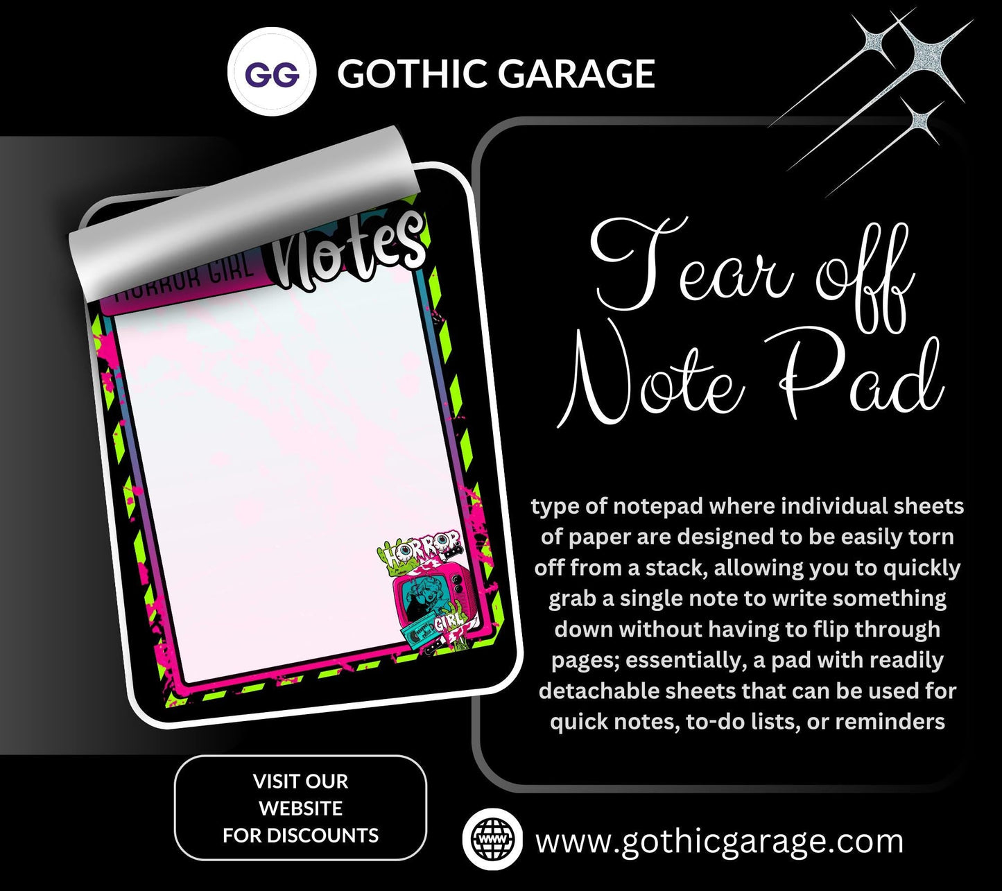 Horror Girl Notepad: Retro Spooky To-Do List (50 Sheets)