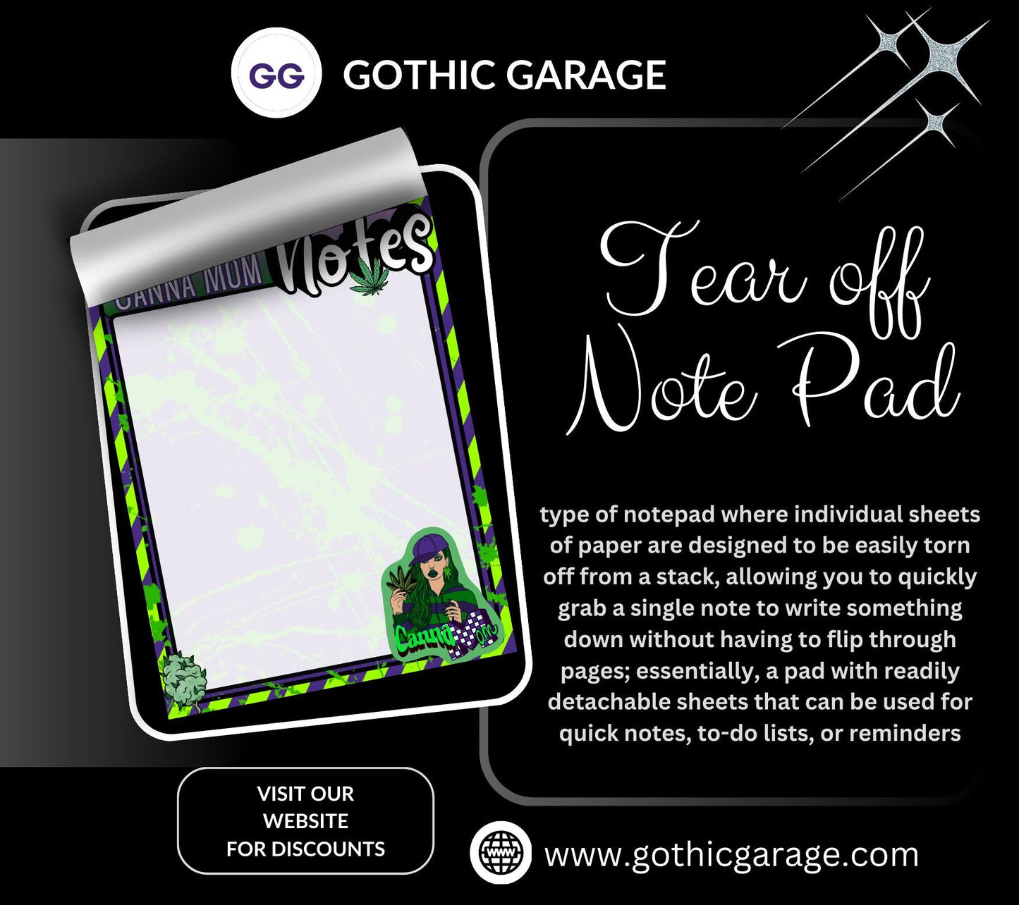 Canna Mom Blank Tear-Off Notepad – Funny Weed Mom To-Do List Pad, 50 Sheets for Stoner Mamas