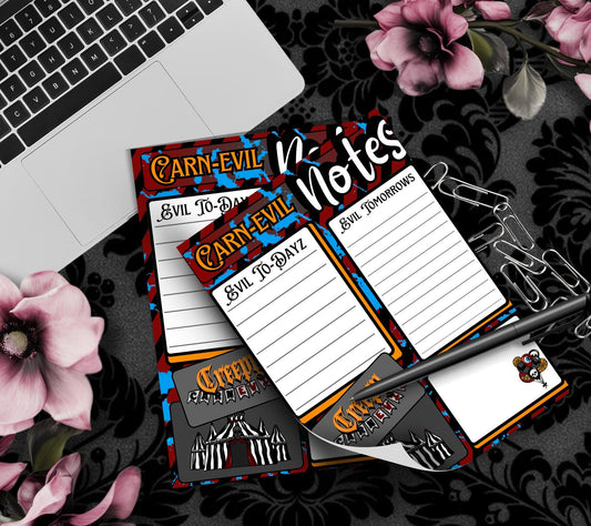 Carn-Evil Notepad: Creepy Carnival To-Do List - 50 Sheets