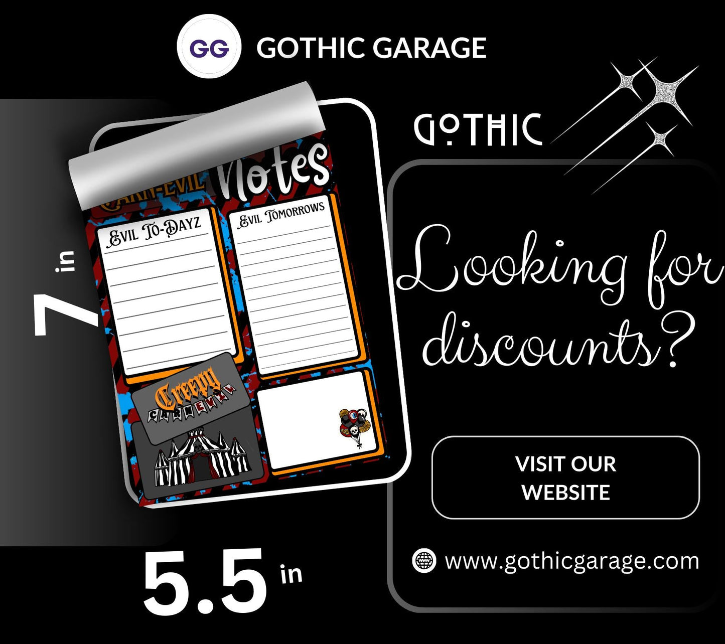 Carn-Evil Notepad: Creepy Carnival To-Do List - 50 Sheets