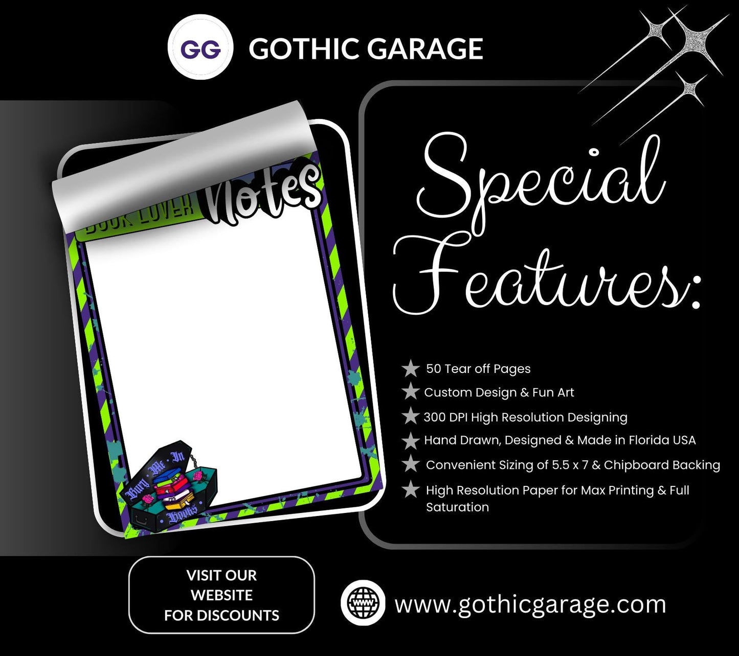 Dark Academia Book Lover Notepad: Gothic Reader To-Do List