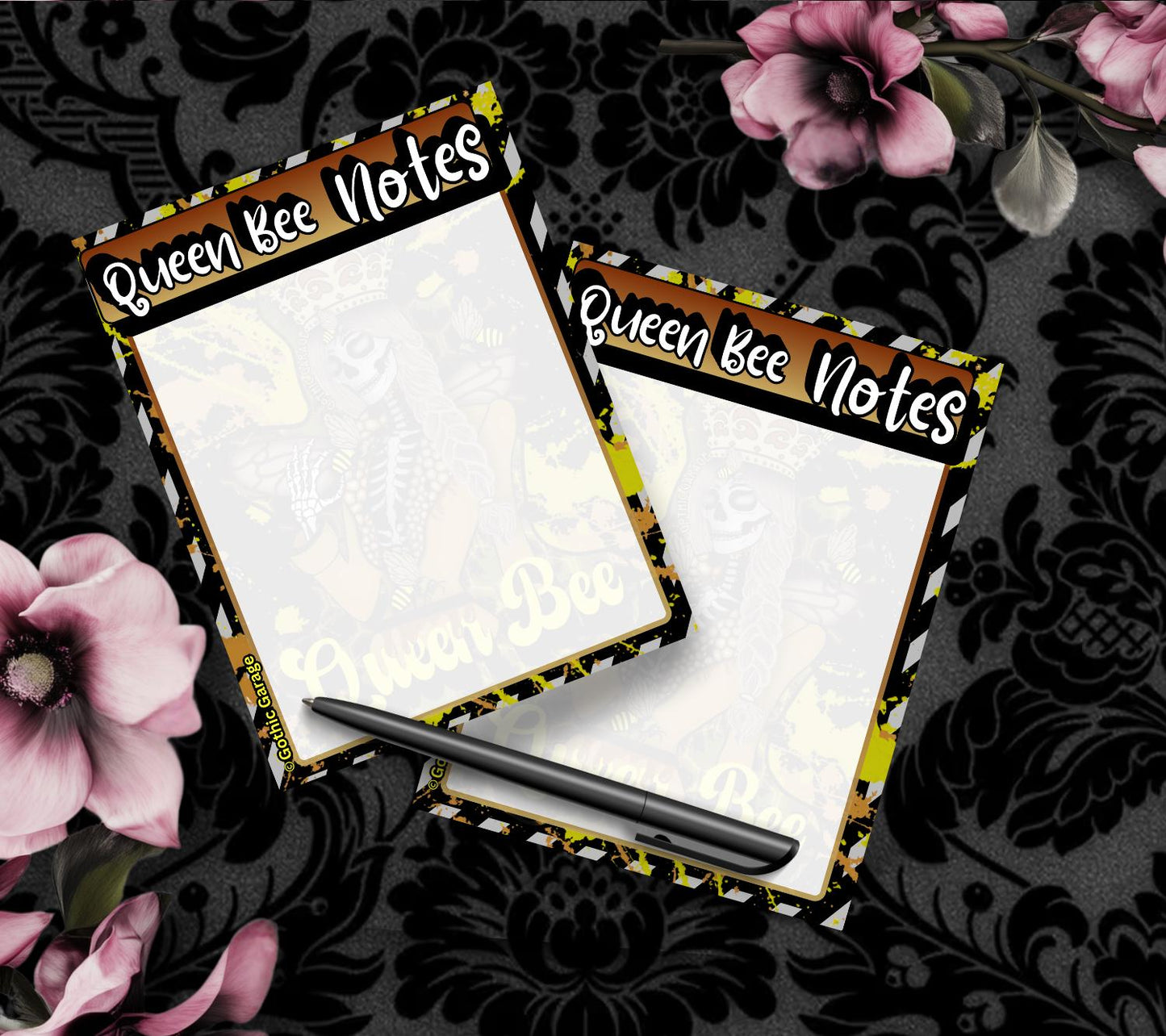 Queen Bee Skeleton Notepad: Gothic Stationery, 50 Tear-Off Sheets