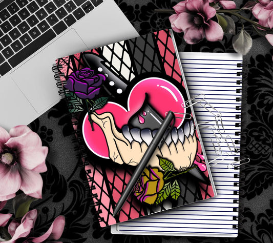 Gothic Romance & Rebellion Notebook Hand Drawn Detail  – 160 Lined Pages for Daily Tasks, Notes, and Personal Writing