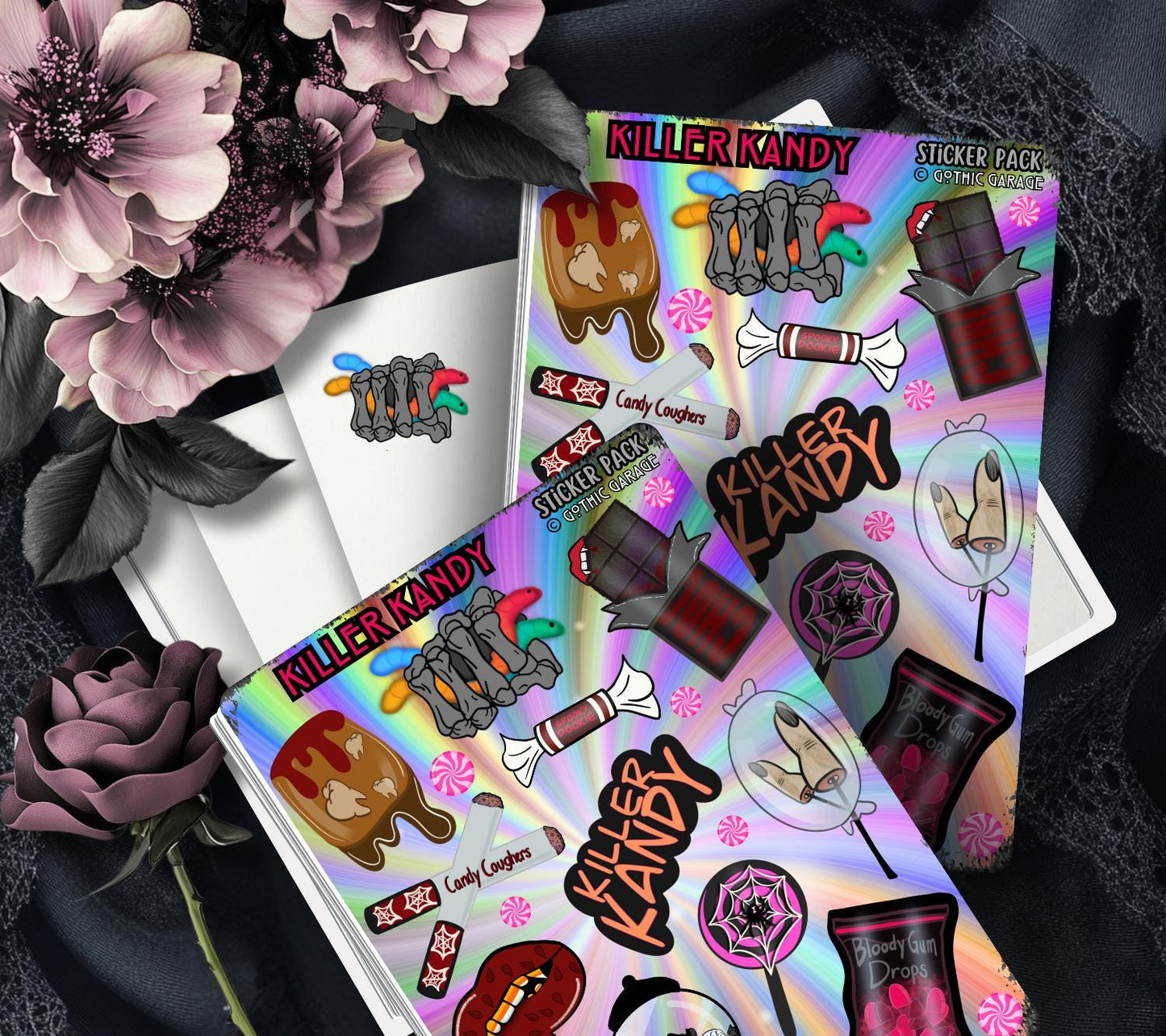 Killer Kandy Sticker Sheet – Sinister Sweets for Your Spooky Cravings