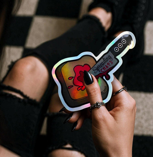 Bloody Toast Sticker: Spreading Chaos, Waterproof Vinyl Die Cut