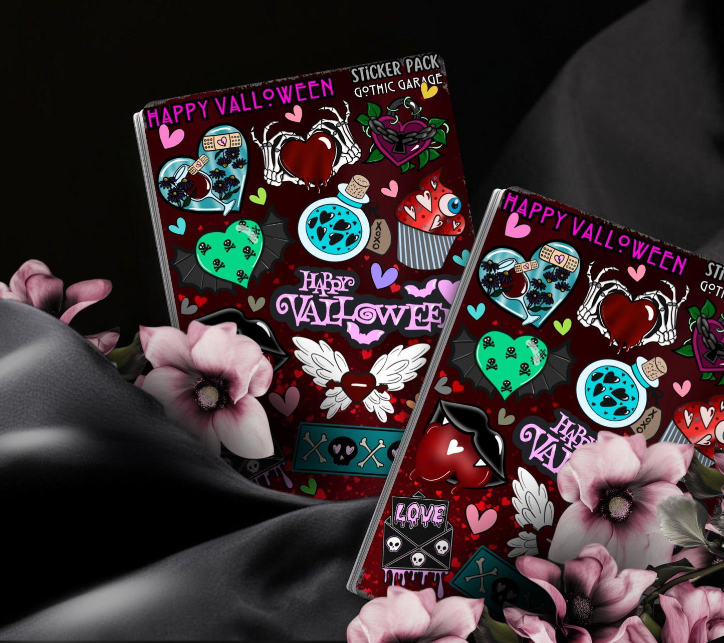 Happy Valoween – Gothic Valentine’s Day Sticker Sheet