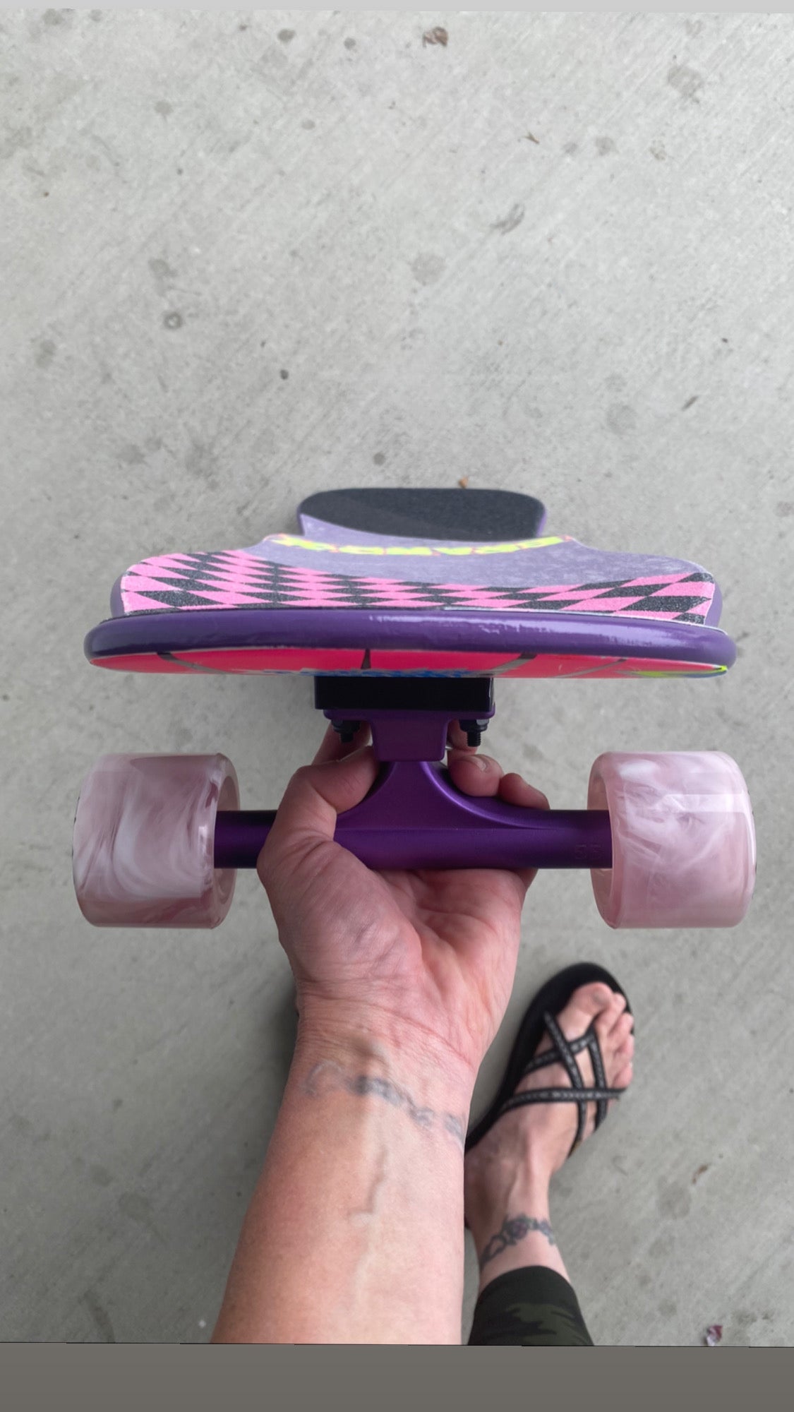 Weirdo-Stick 10"x30.25" COMPLETE SKATEBOARD - HAND PAINTED