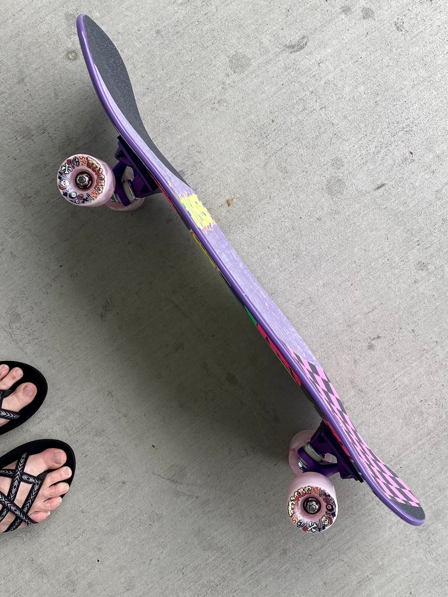 Weirdo-Stick 10"x30.25" COMPLETE SKATEBOARD - HAND PAINTED