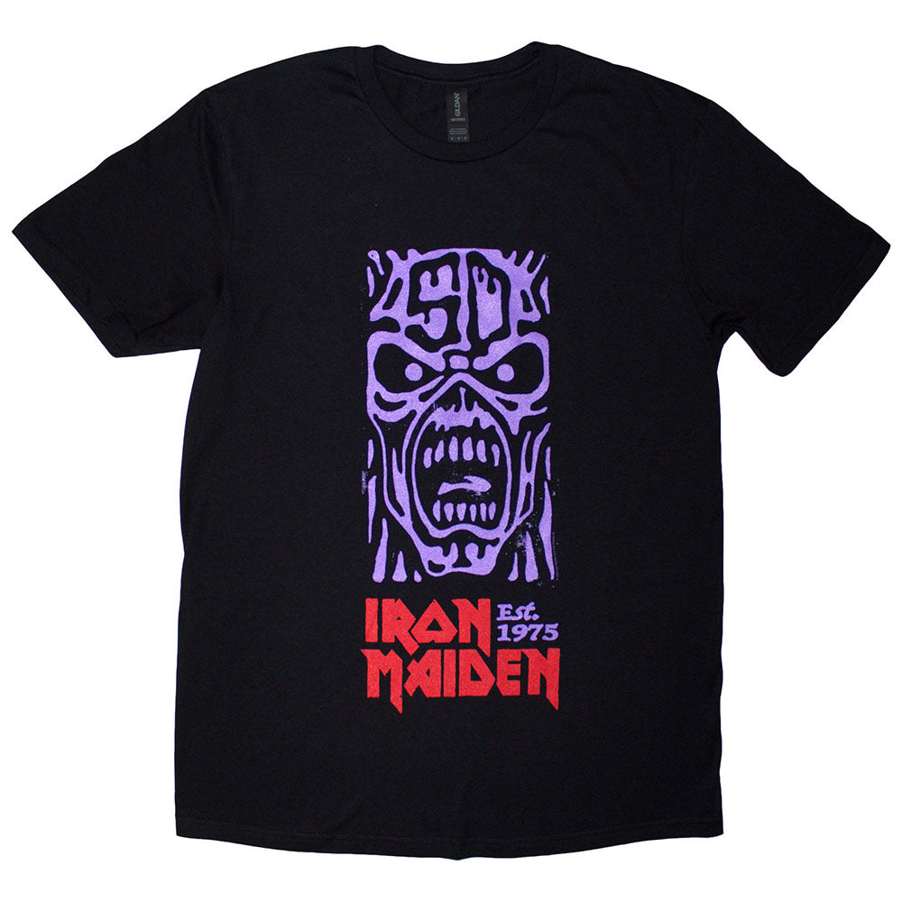 Iron Maiden Est. 1975 Stamp Logo Purple Black