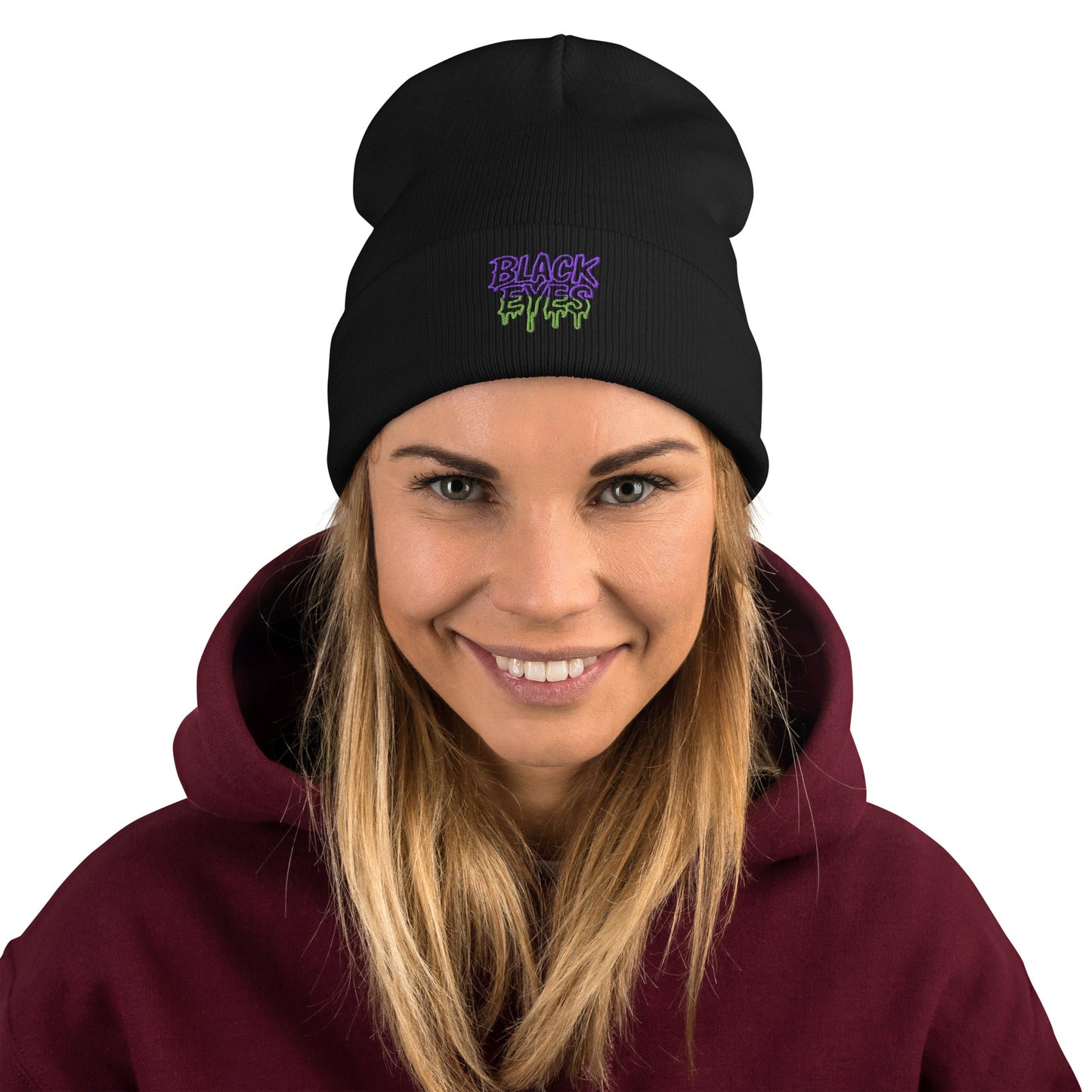 Black Eyes Embroidered Beanie