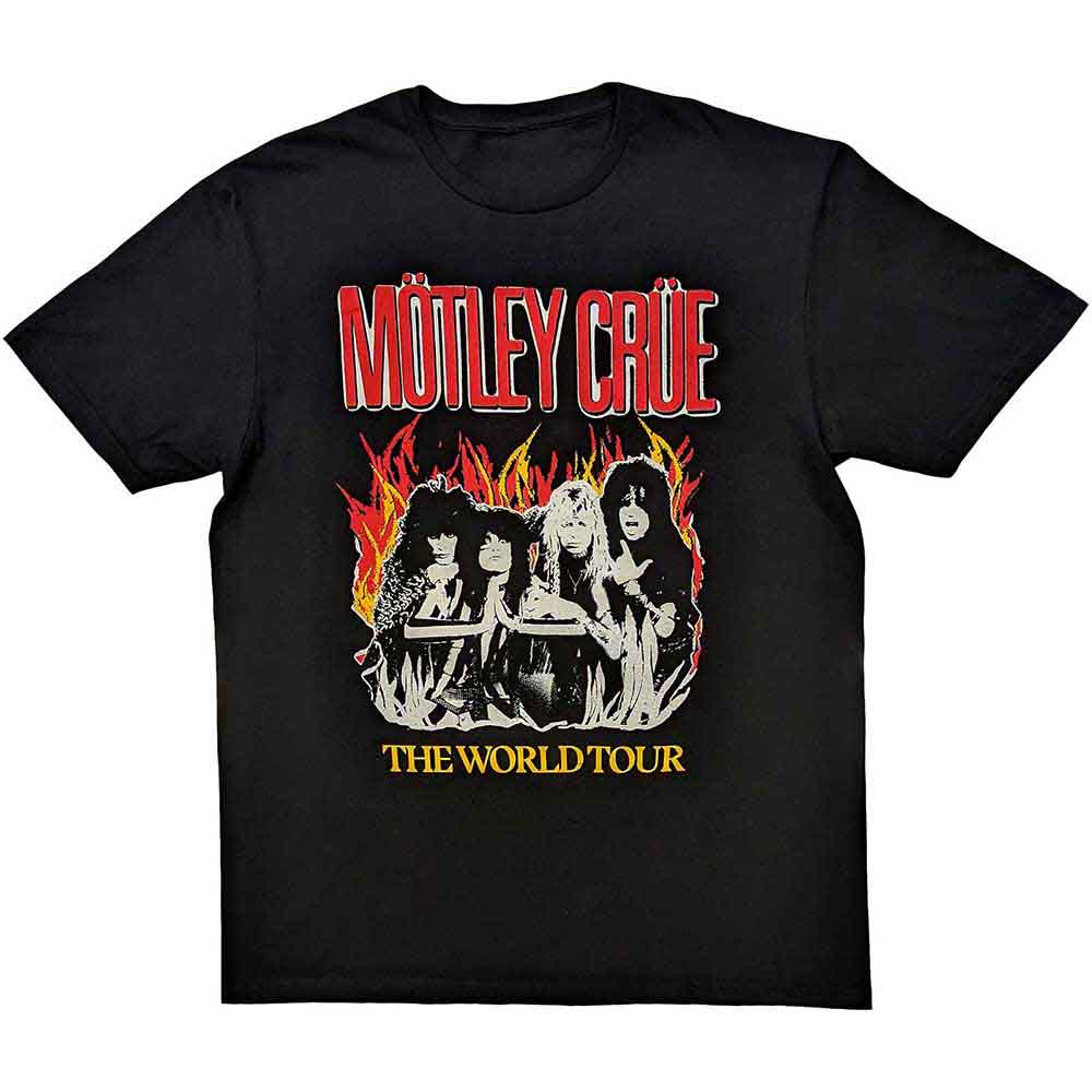Motley Crue Vintage World Tour Flames Black