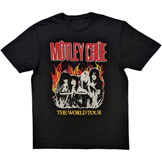 Motley Crue Vintage World Tour Flames Black