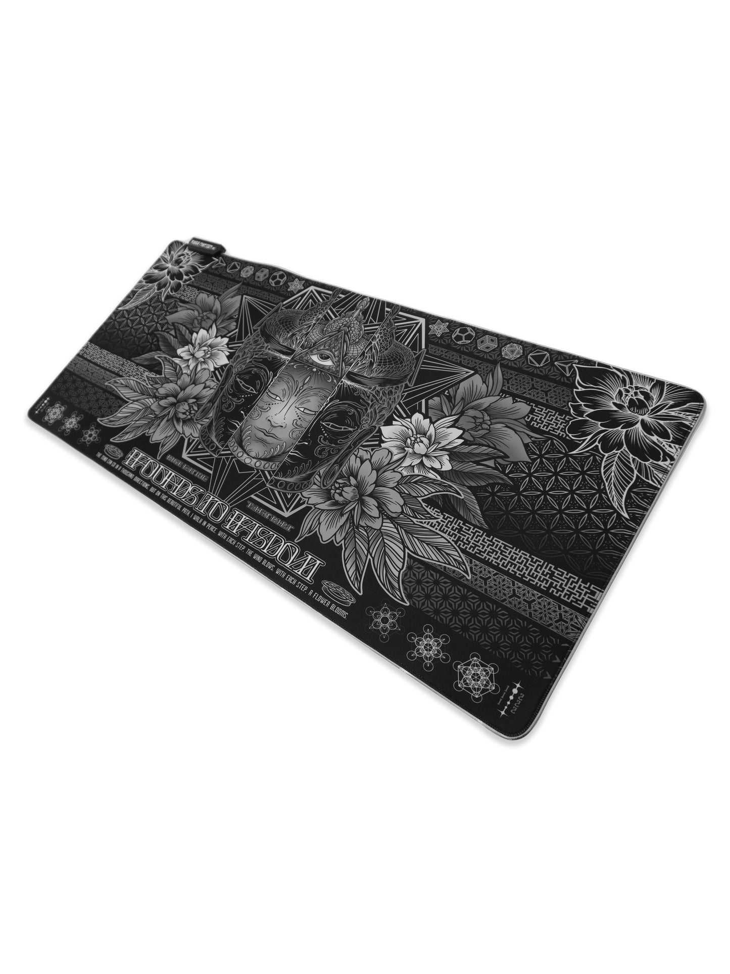 WOUNDS TO WISDOM V1 ✦ MONOCHROME ✦ XXL RGB Gaming Mouse Pad