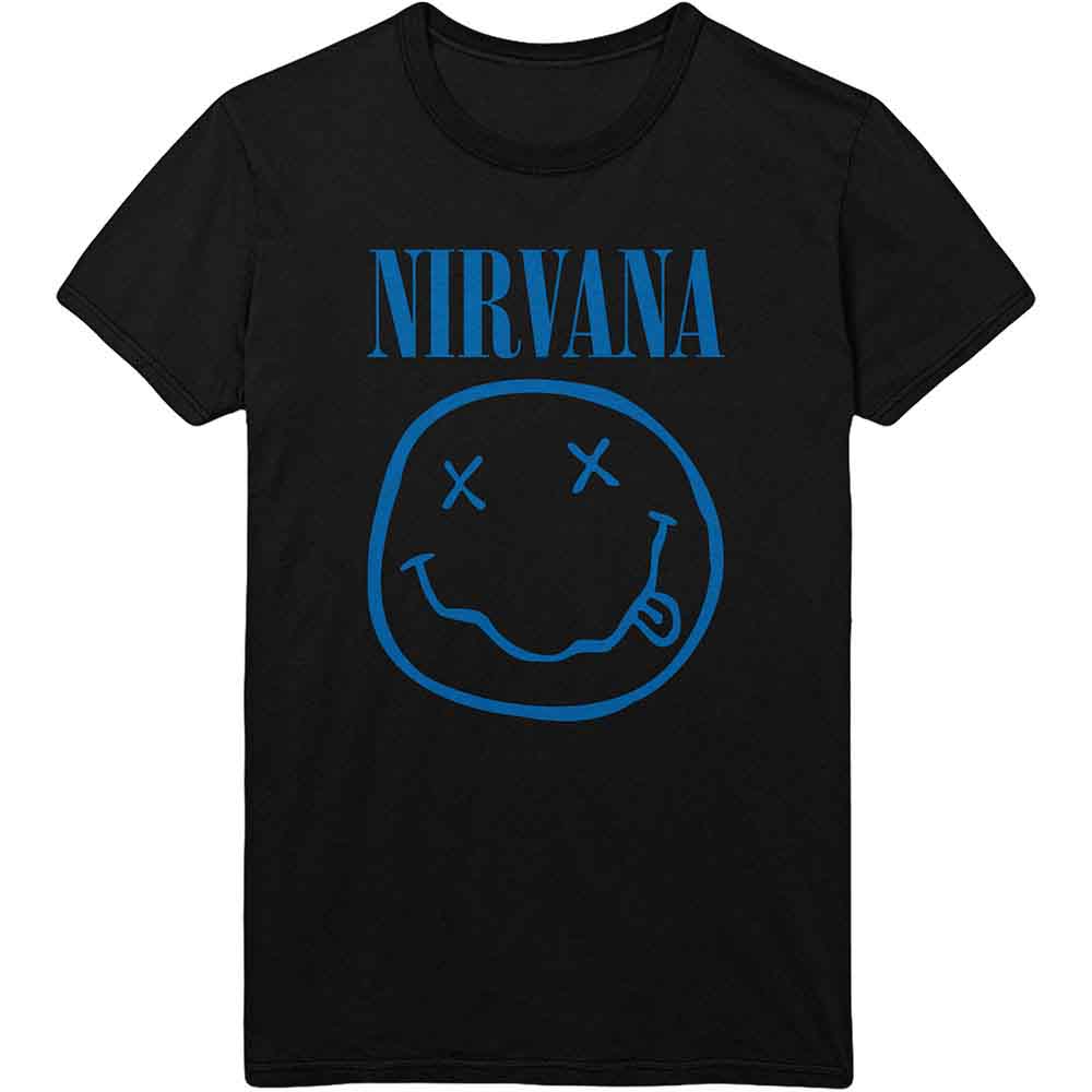 Nirvana Blue Happy Face Black