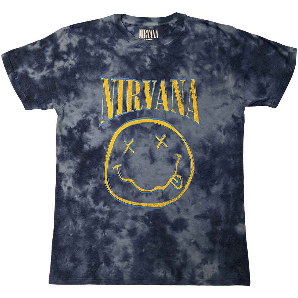 Nirvana Happy Face Blue Stroke Blue
