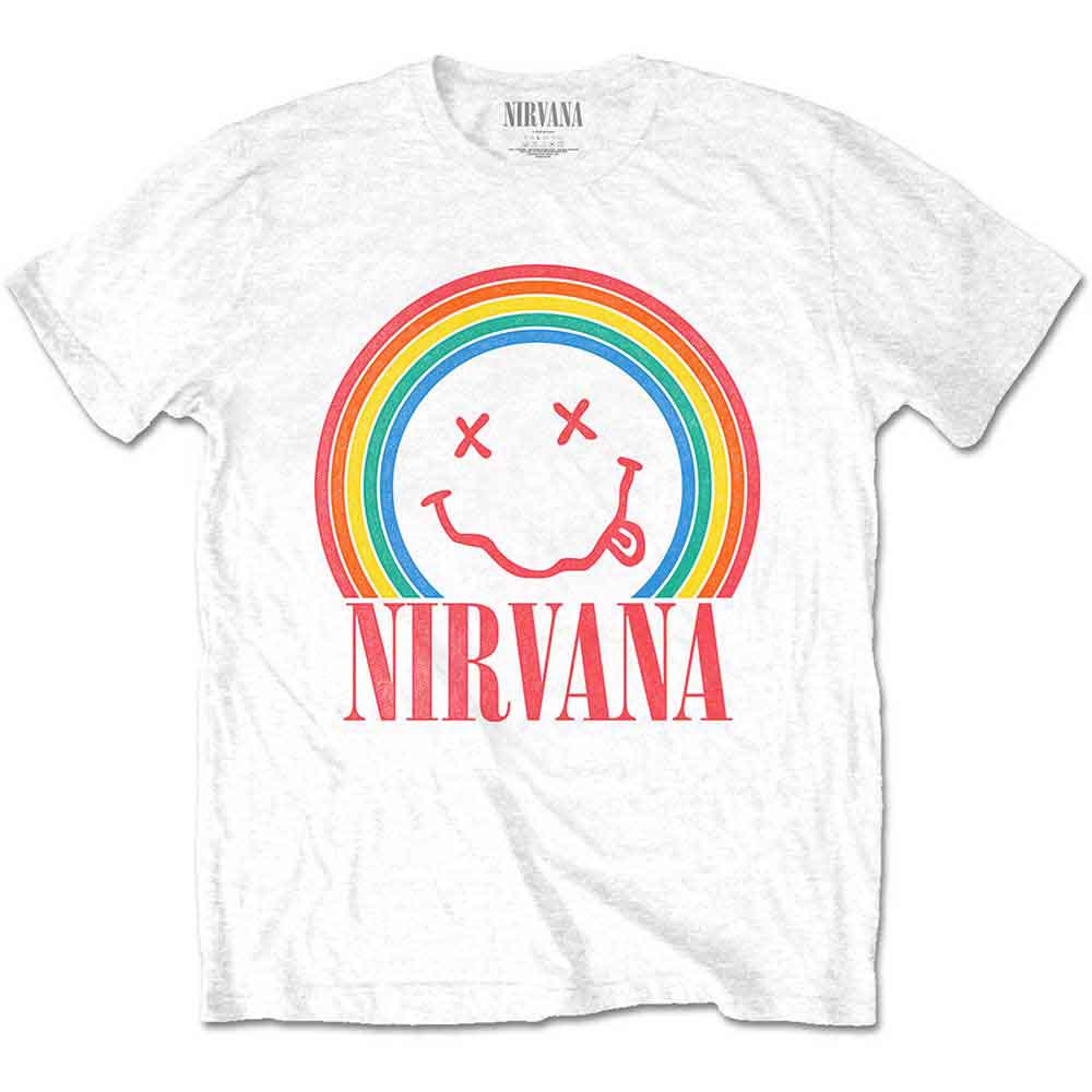 Nirvana Happy Face Rainbow White