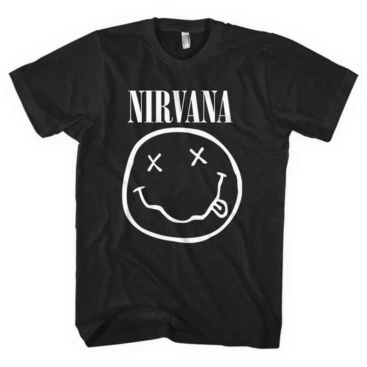 Nirvana White Happy Face Black