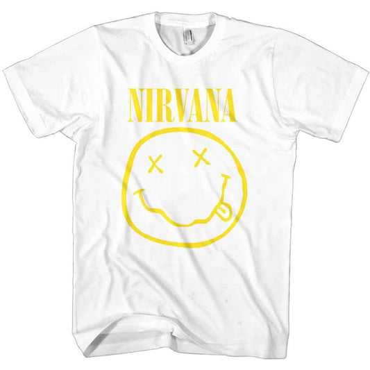 Nirvana Yellow Happy Face White