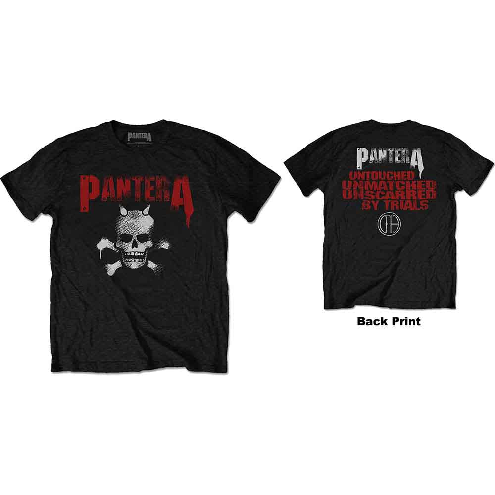 Pantera Horned Skull Stencil Black