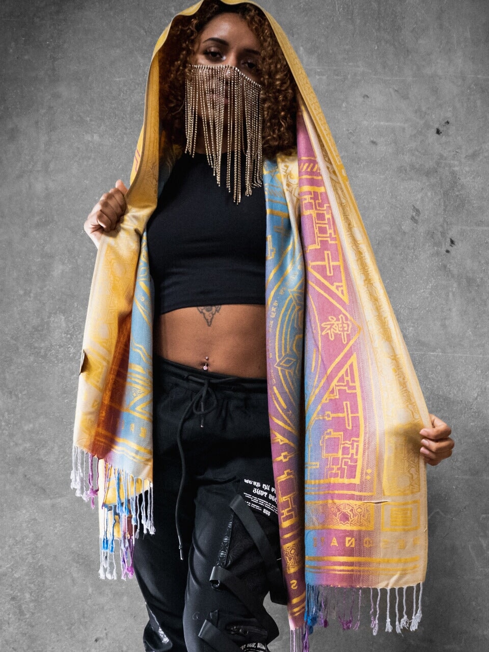 YELLOW AMETHYST DHARMA • Reversible Festival Shawl/Scarf