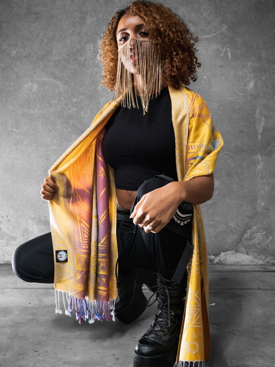 YELLOW AMETHYST DHARMA • Reversible Festival Shawl/Scarf