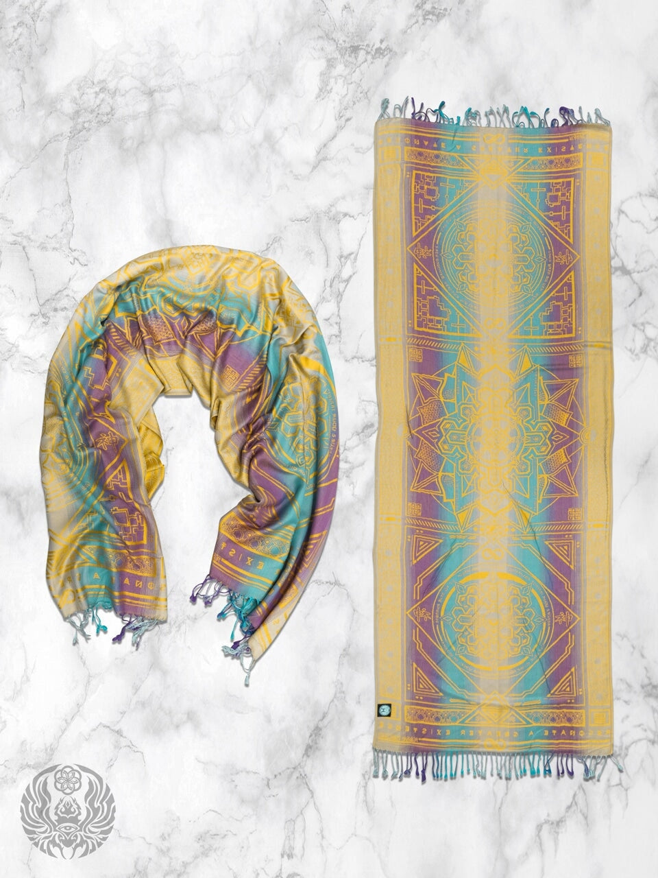 YELLOW AMETHYST DHARMA • Reversible Festival Shawl/Scarf