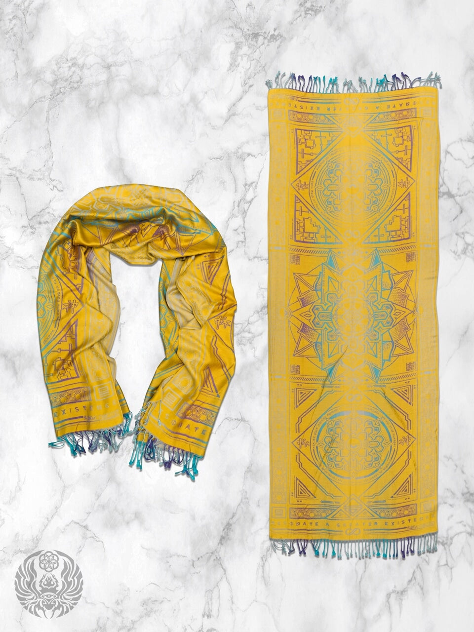 YELLOW AMETHYST DHARMA • Reversible Festival Shawl/Scarf