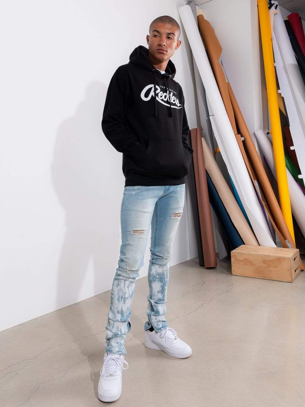 Big R Script Hoodie- Black/White